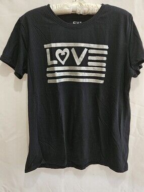 Womens Black 'LOVE' Graphic Tee